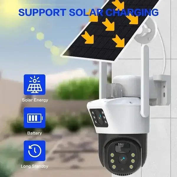 Вулична камера відеоспостереження V36-4G SOLAR із сонячною панеллю та підтримкою SIM карт