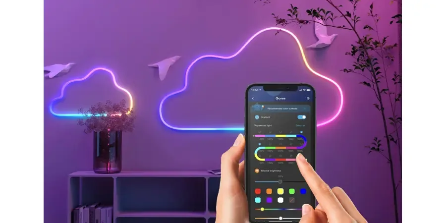 Неонова LED стрічка з керуванням через телефон або пульт