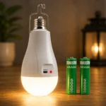 Лампочка AY-928 з акумуляторами 18650 та зарядкою через USB Type-C або цоколь E27