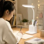 Настільна LED лампа QP-2209-B з акумулятором і органайзером для ручок та олівців