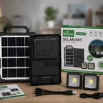 Портативна сонячна станція CCLAMP CL-083-38, 2400 мА·год, з 2 LED ліхтарями та USB виходом