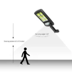 Вуличний світильник Solar Street Light BL BK120-6COB - робота датчика руху