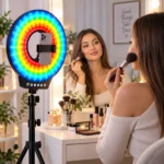 Кільцева різнокольорова лампа MJ-321 для зйомки відео в Instagram або TikTok