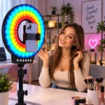 Кільцева RGB лампа MJ-321 35 см для селфі та відео з пультом