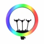 Кільцева RGB LED лампа MJ18, 45 см, живлення від розетки, з 3 тримачами для телефону