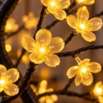 Настільний світильник-дерево, 45 см, з теплим жовто-помаранчевим світлом, живлення від USB або батарейок