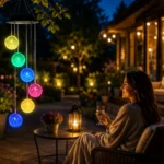 Садовий підвісний світильник Музика вітру 6 LED кулями на сонячній батареї
