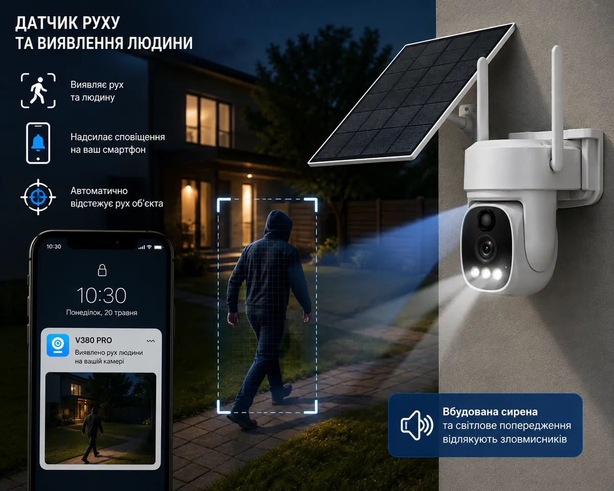 Wi-Fi камера яка реагує на рух і надсилає повідомлення